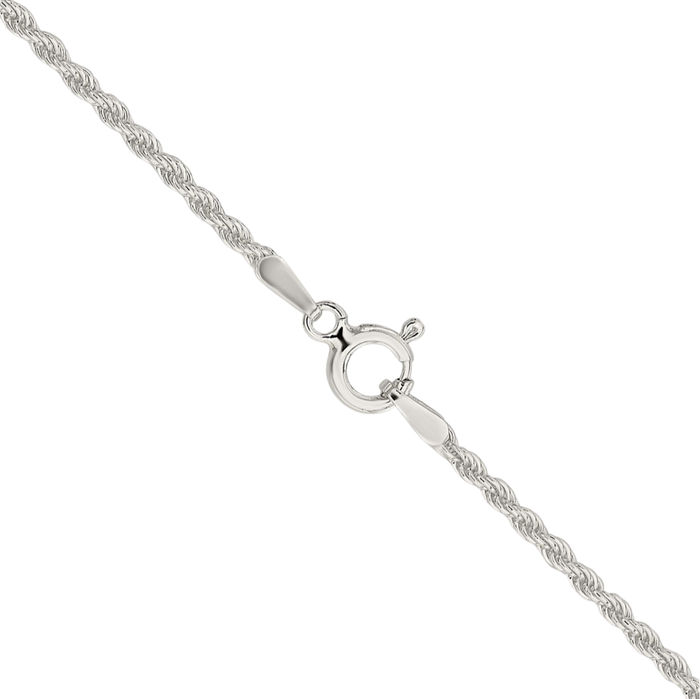 925 Sterling Silver 1.8mm Rope Chain Twisted Link Necklace