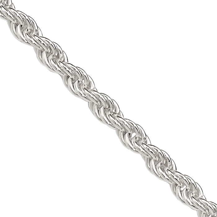 925 Sterling Silver 1.8mm Rope Chain Twisted Link Necklace