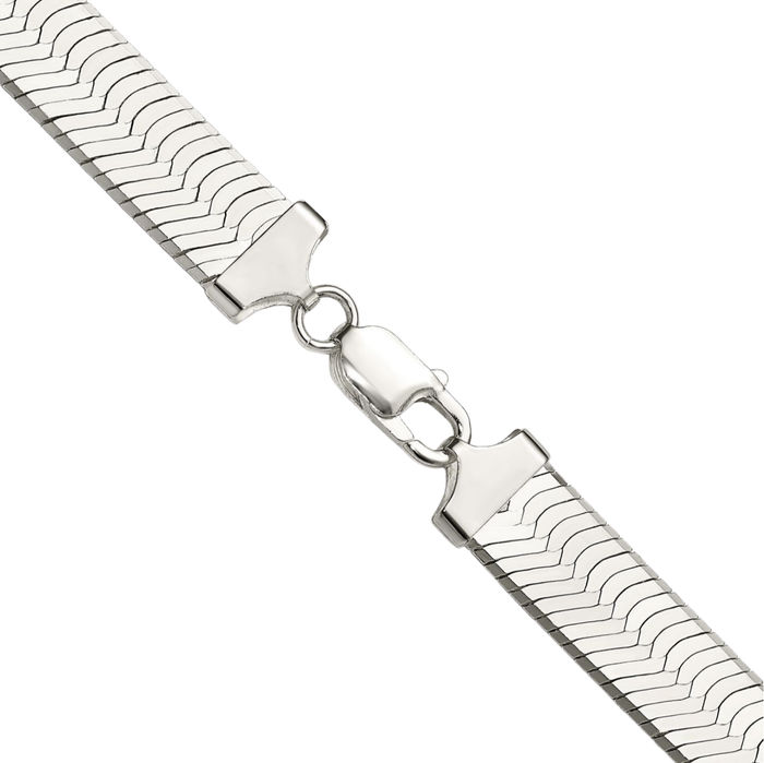 925 Sterling Silver 10.5mm Herringbone Chain Necklace