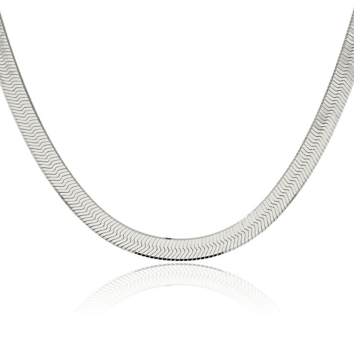 925 Sterling Silver 10.5mm Herringbone Chain Necklace