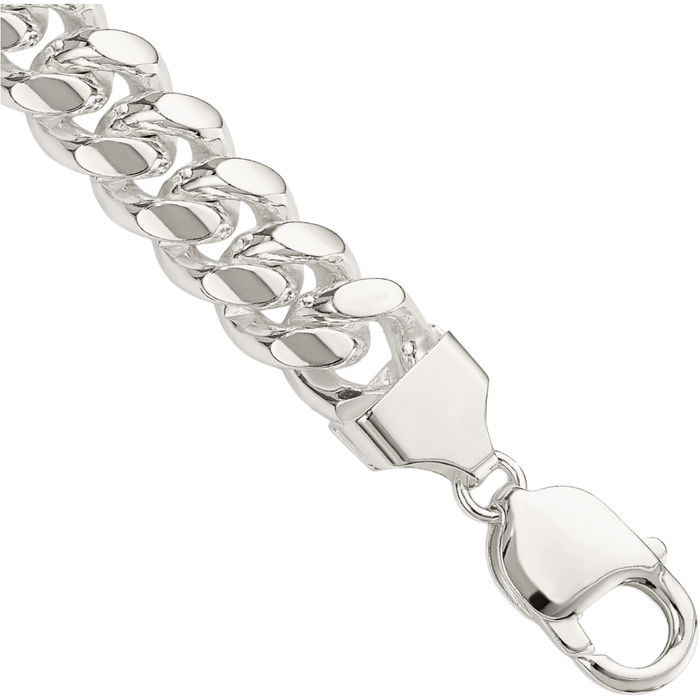 925 Sterling Silver 10.7mm Curb Link Chain Bracelet