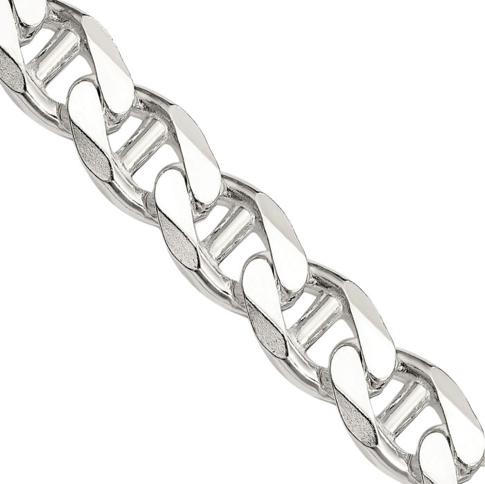 925 Sterling Silver 10.8mm Anchor Mariner Curb Link Chain Necklace