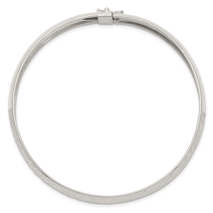 925 Sterling Silver 10.5mm Flexible Bangle Bracelet