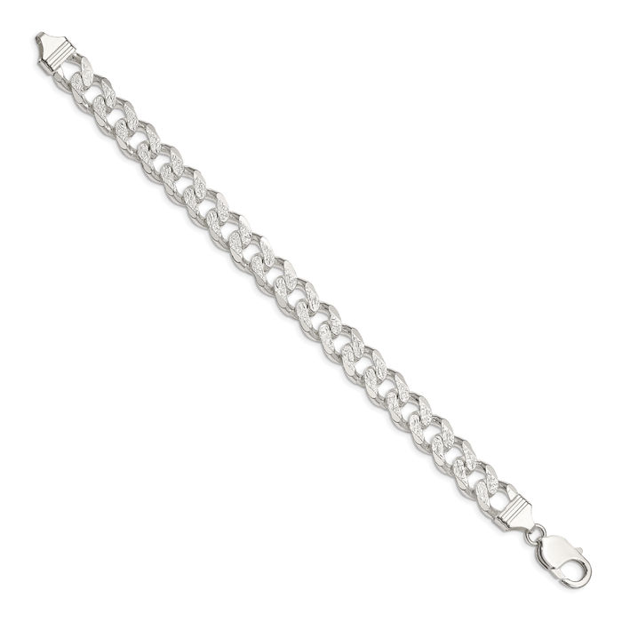 925 Sterling Silver 11mm Curb Link Chain Bracelet