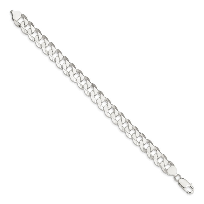 925 Sterling Silver 10.6mm Curb Link Chain Bracelet