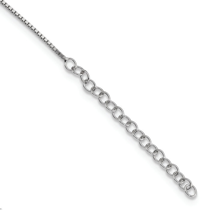 925 Sterling Silver Black White Cubic Zirconia CZ Chain Necklace