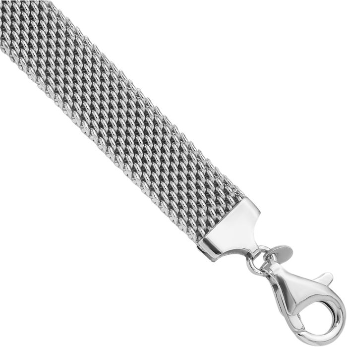 925 Sterling Silver 10mm Mesh Woven Chain Bracelet