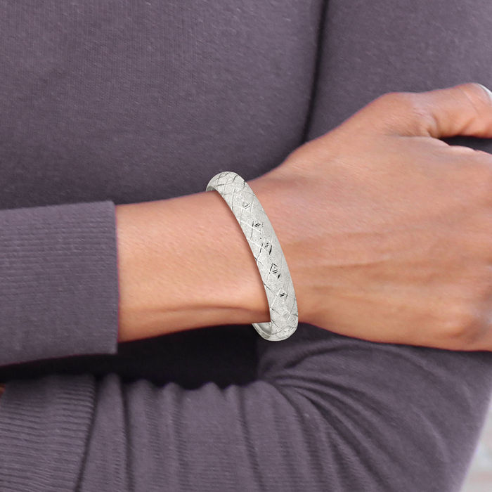 925 Sterling Silver 10mm Bangle Bracelet