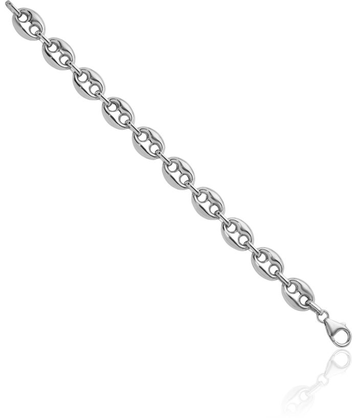 925 Sterling Silver 11.8mm Anchor Puffed Gucci Mariner Link Chain Necklace