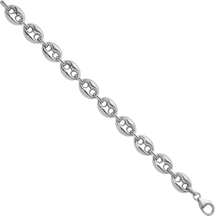 925 Sterling Silver 11.8mm Anchor Puffed Gucci Mariner Link Chain Necklace