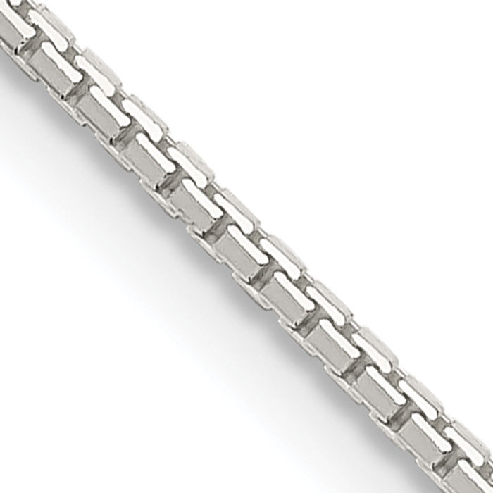 925 Sterling Silver 1.15mm 8 Sided Box Link Chain Necklace