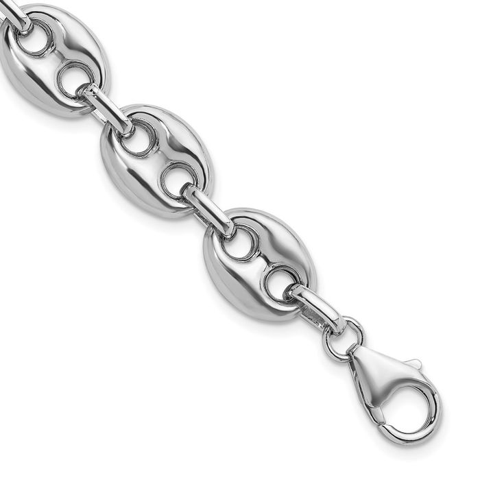 925 Sterling Silver 11.8mm Anchor Puffed Gucci Mariner Link Chain Necklace