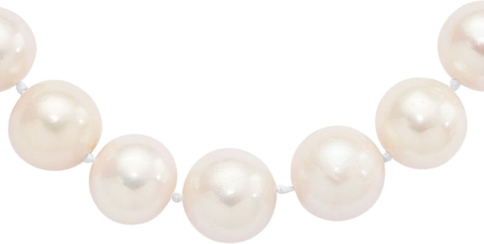 925 Sterling Silver 11mm White Near Round Freshwater Cultured Pearl Necklace Chain
