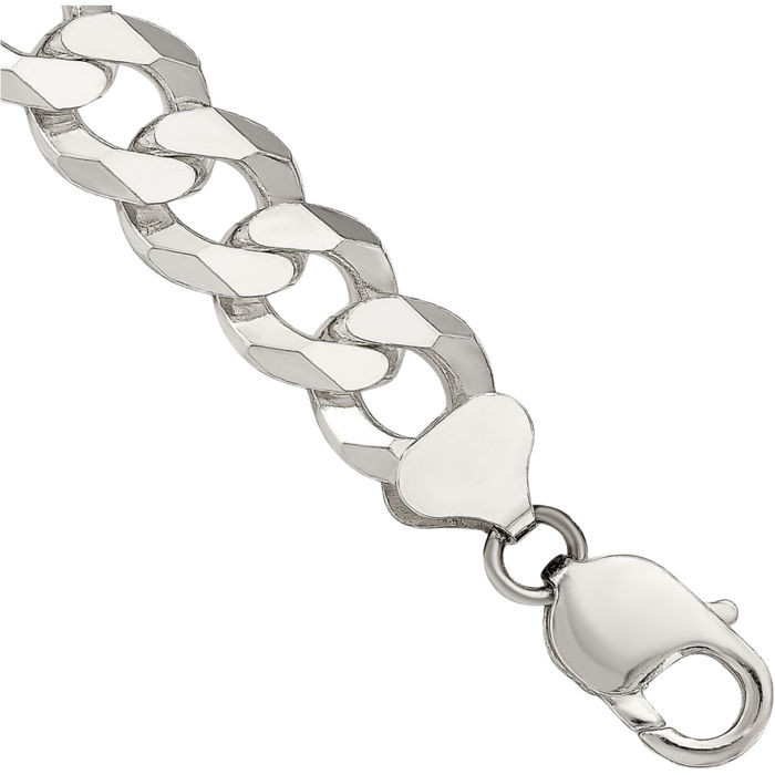 925 Sterling Silver 12.3mm Curb Link Chain Bracelet