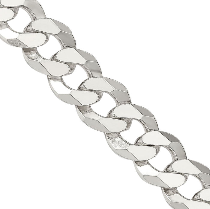 925 Sterling Silver 12.3mm Curb Link Chain Necklace