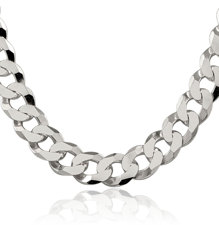 925 Sterling Silver 12.3mm Curb Link Chain Necklace