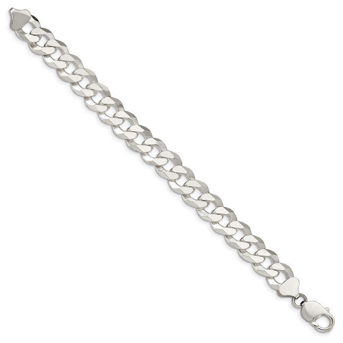 925 Sterling Silver 12.3mm Curb Link Chain Bracelet