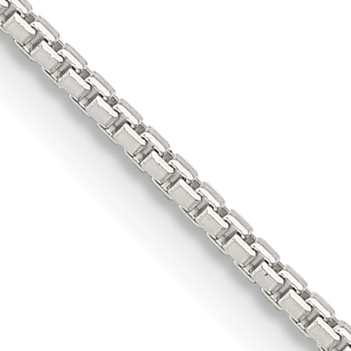 925 Sterling Silver 1.25mm 8 Sided Box Link Chain Necklace