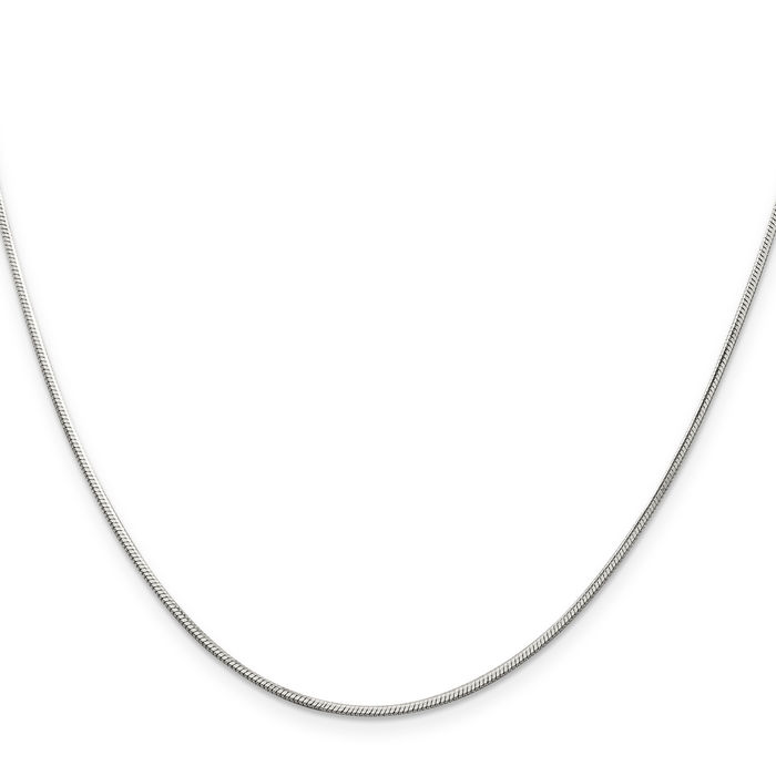 925 Sterling Silver 1.25mm Octagonal Cubetto Omega Snake Chain Herringbone Necklace