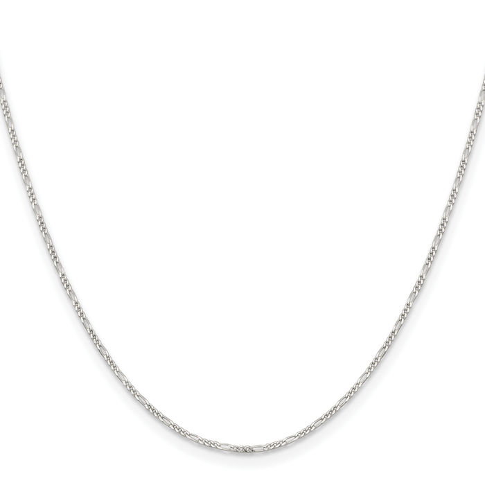 925 Sterling Silver 1.2mm Figaro Link Chain Necklace