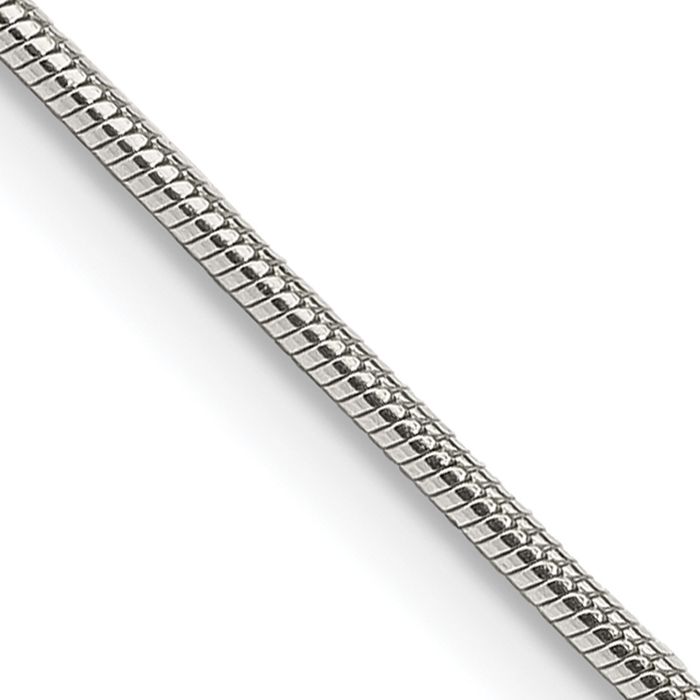 925 Sterling Silver 1.2mm Cubetto Omega Snake Chain Herringbone Necklace