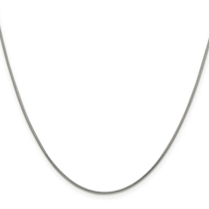 925 Sterling Silver 1.2mm Cubetto Omega Snake Chain Herringbone Necklace