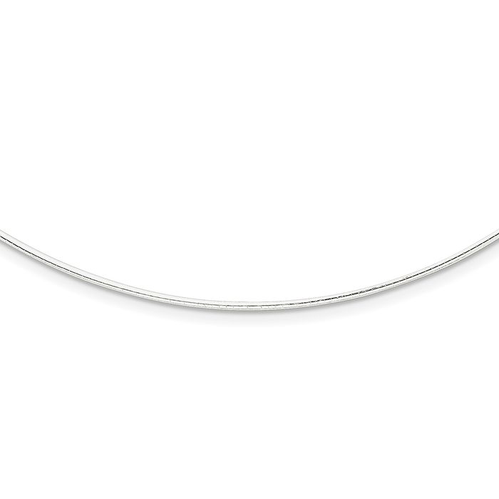 925 Sterling Silver 1.35mm Neck Collar Neckwire Chain Cuff Choker Necklace