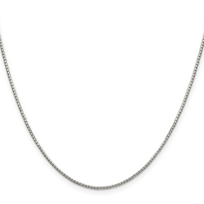 925 Sterling Silver 1.25mm 8 Sided Box Link Chain Necklace