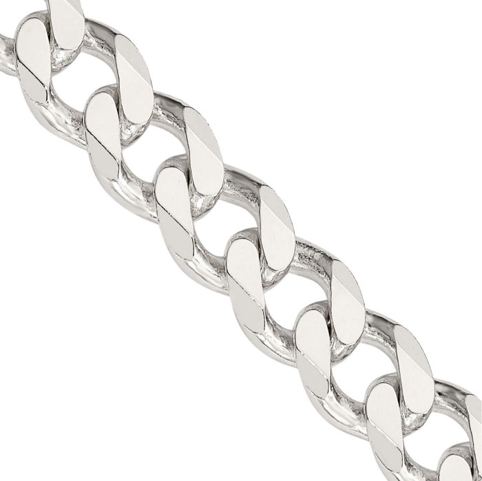 925 Sterling Silver 13mm Curb Link Chain Necklace