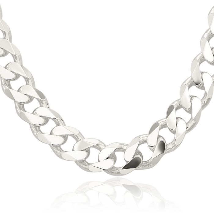 925 Sterling Silver 13mm Curb Link Chain Necklace