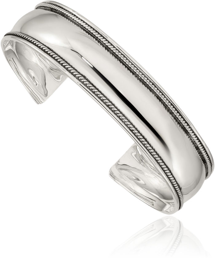 925 Sterling Silver 14.5mm Vintage Cuff Bracelet