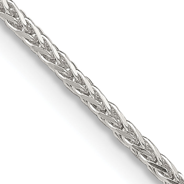 925 Sterling Silver 1.45mm Round Spiga Wheat Link Chain Necklace