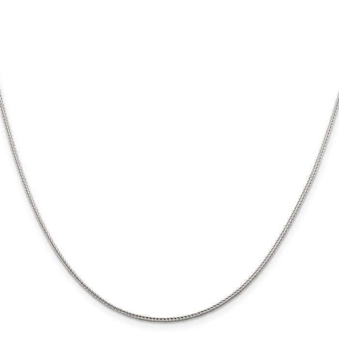 925 Sterling Silver 1.45mm Round Franco Link Chain Necklace