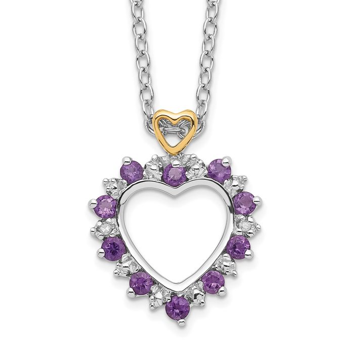 Pink and purple amethyst pendant shops with 18-inch chain