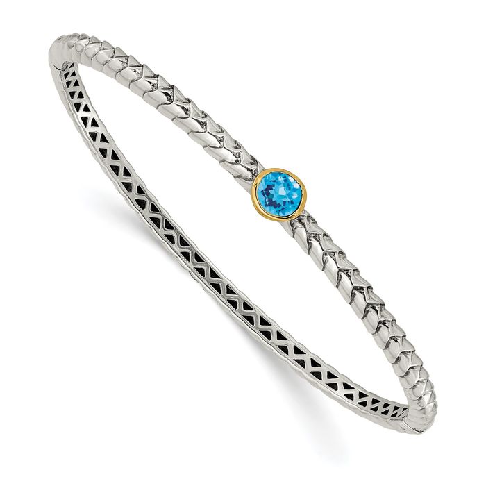 Blue hotsell Topaz Bangle bracelet 925 sterling silver