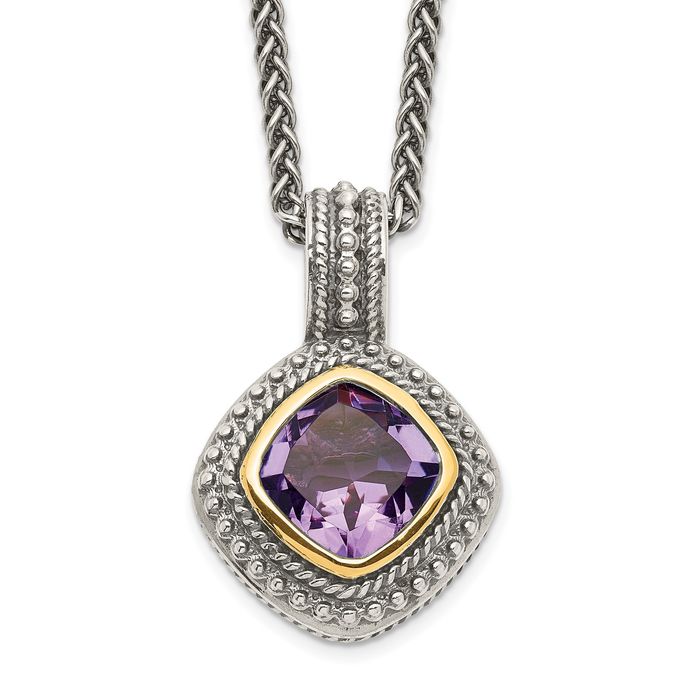 925 Sterling shops Silver Amethyst Pendant, Cushion Cut, Wholesale Pricing