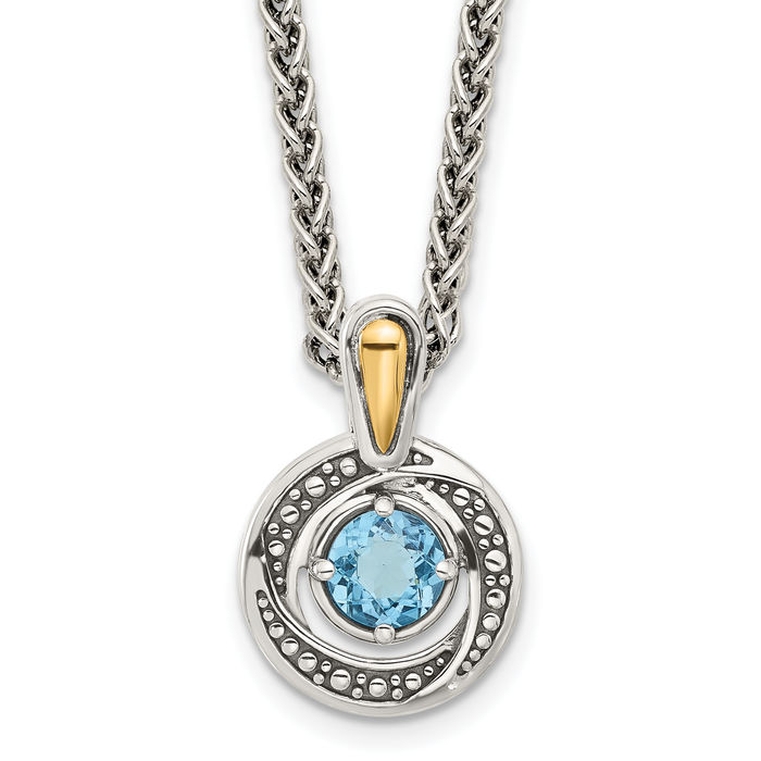 Stunning 925 Sterling Silver Blue sale Topaz Necklace