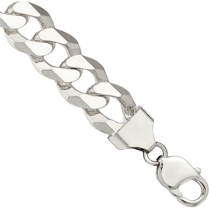 925 Sterling Silver 14mm Curb Link Chain Bracelet