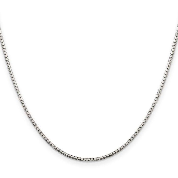 925 Sterling Silver 1.5mm 8 Sided Box Link Chain Necklace