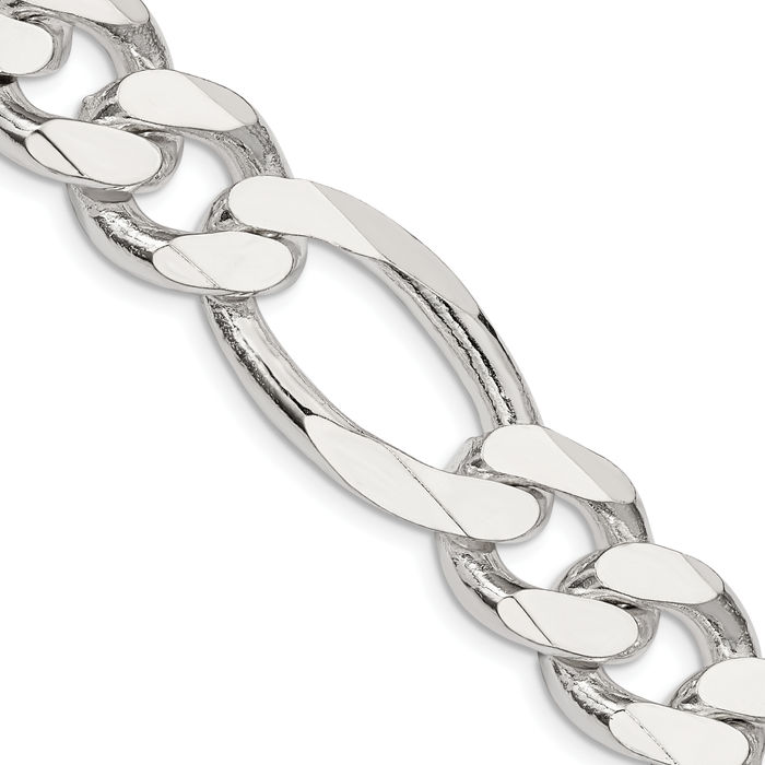 925 Sterling Silver Figaro Link Chain Necklace