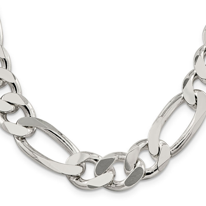 925 Sterling Silver Figaro Link Chain Necklace