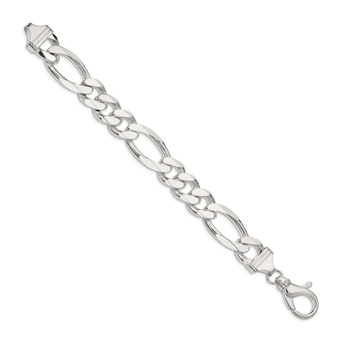 925 Sterling Silver Figaro Link Chain Bracelet