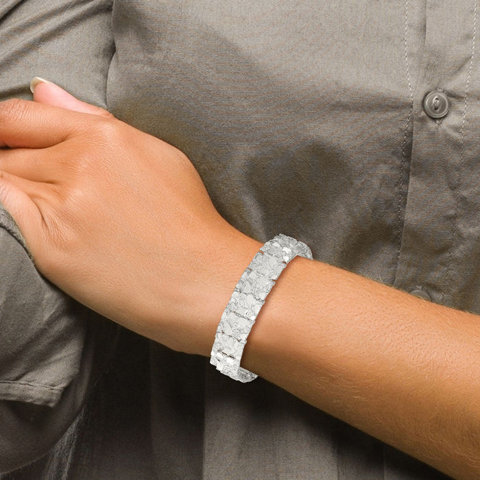 925 Sterling Silver Chunky Nugget Chain Bracelet