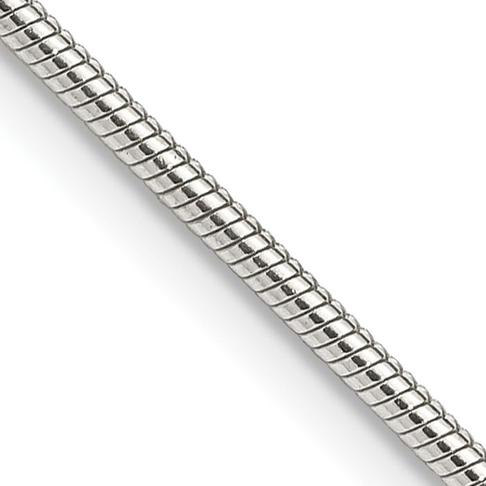 925 Sterling Silver 1.5mm Cubetto Omega Snake Chain Herringbone Necklace