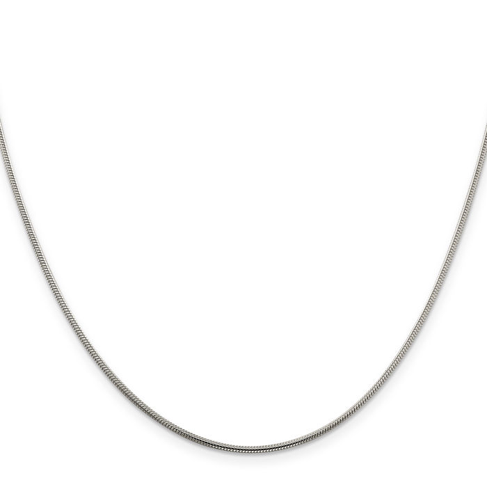 925 Sterling Silver 1.5mm Cubetto Omega Snake Chain Herringbone Necklace