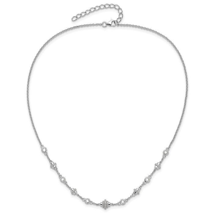 925 Sterling Silver Cubic Zirconia CZ Chain Necklace