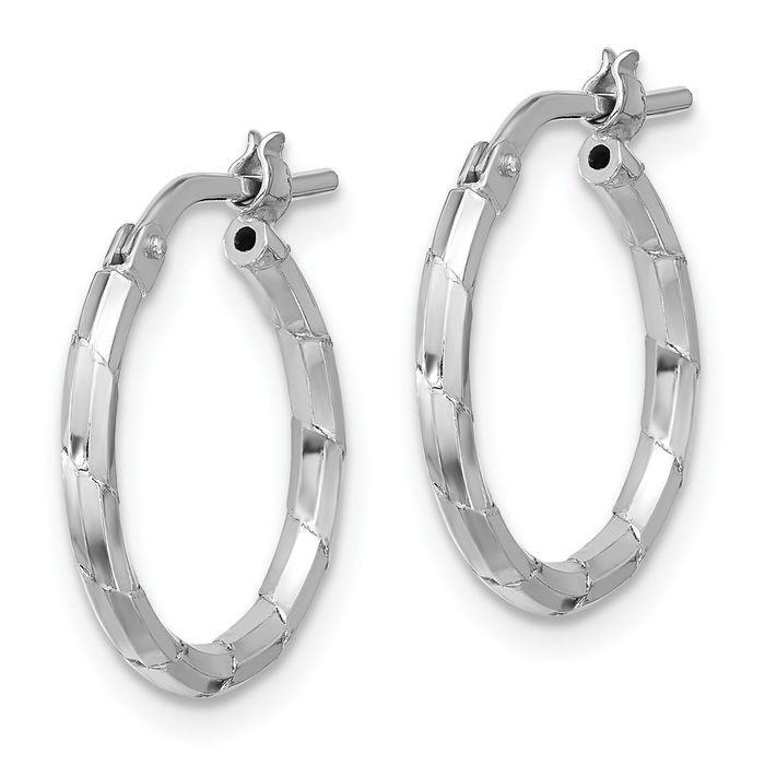 925 Sterling Silver 1.60mm Round Small Hoop Earrings
