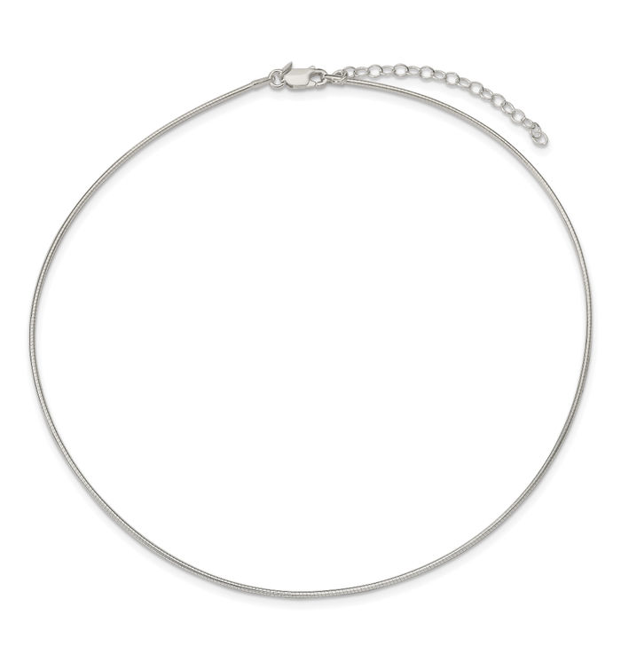 925 Sterling Silver 1.6mm Neck Collar Neckwire Chain Cuff Choker Necklace