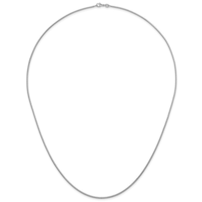 925 Sterling Silver 1.6mm Cubetto Omega Snake Chain Herringbone Necklace