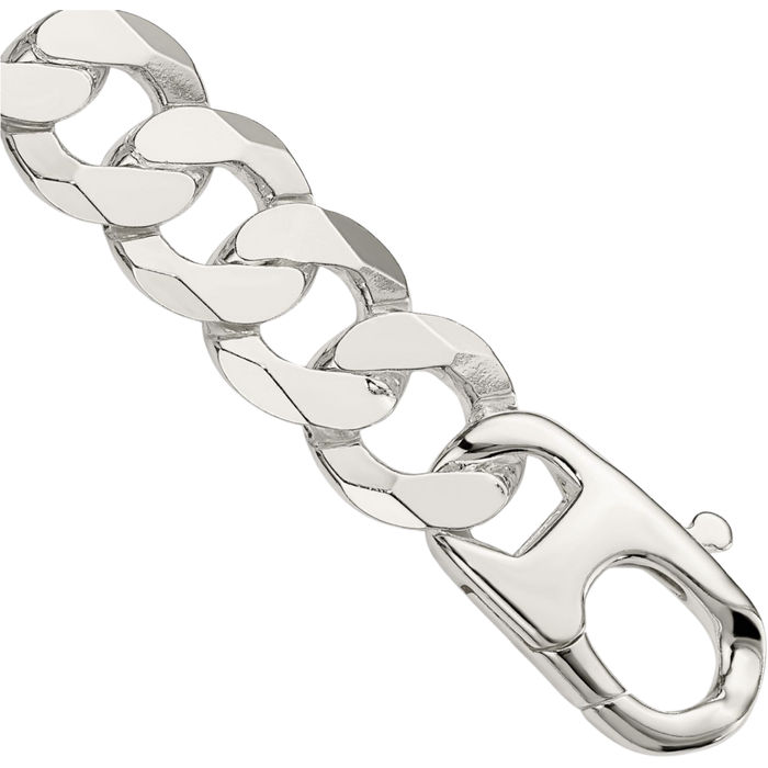 925 Sterling Silver 16mm Curb Link Chain Bracelet